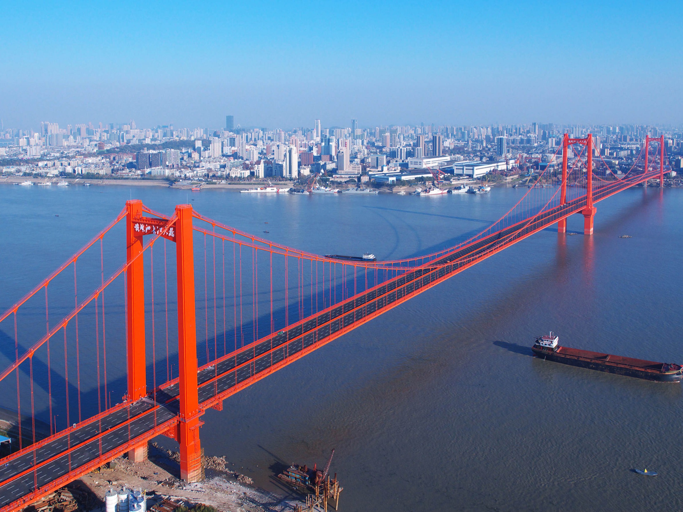 武漢鸚鵡洲長江大橋鋼結構防腐工程