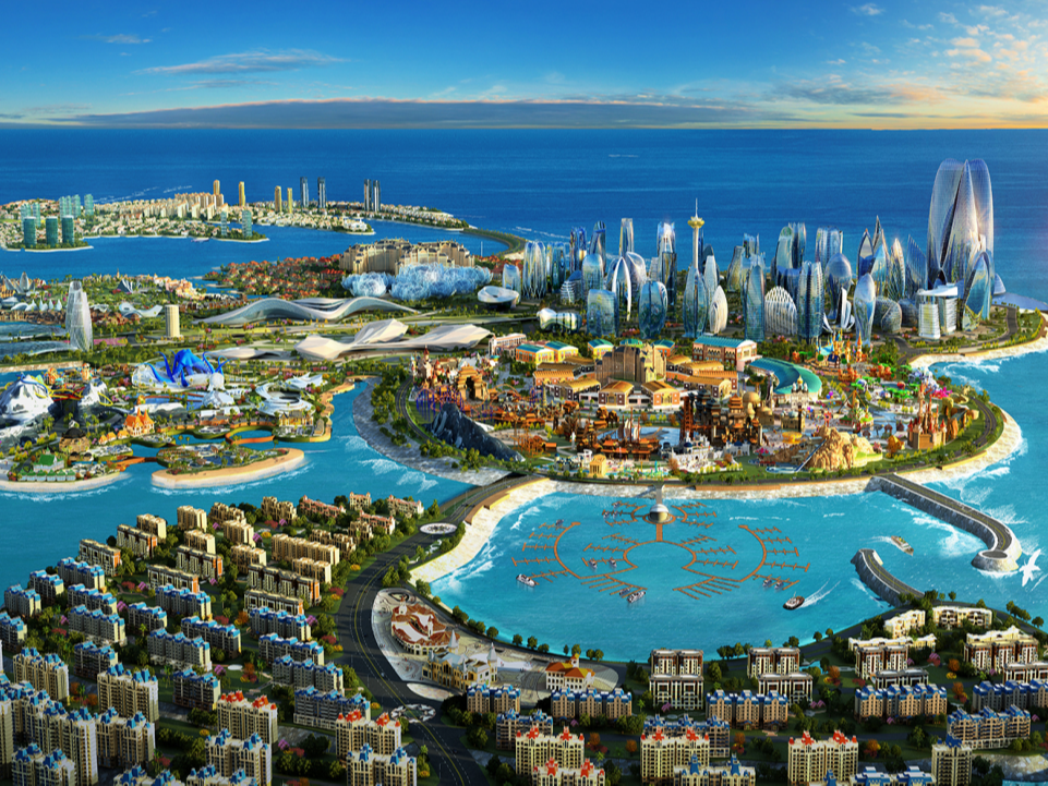 海南恒大海花島真石漆氟碳漆彈性漆工程